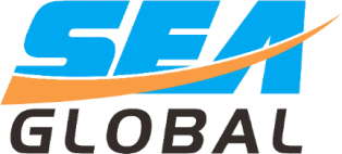 Blue and orange SEA Global emblem