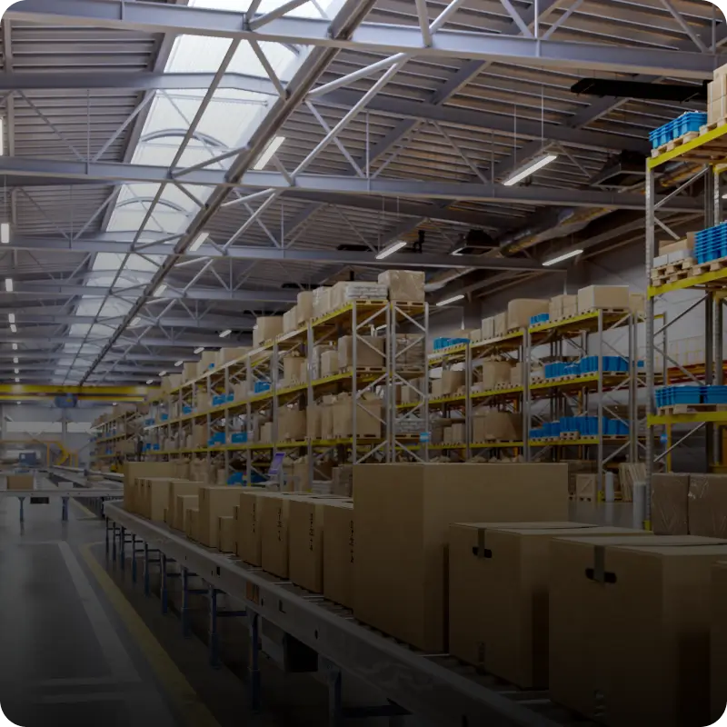 Industrial storage facility interior scene