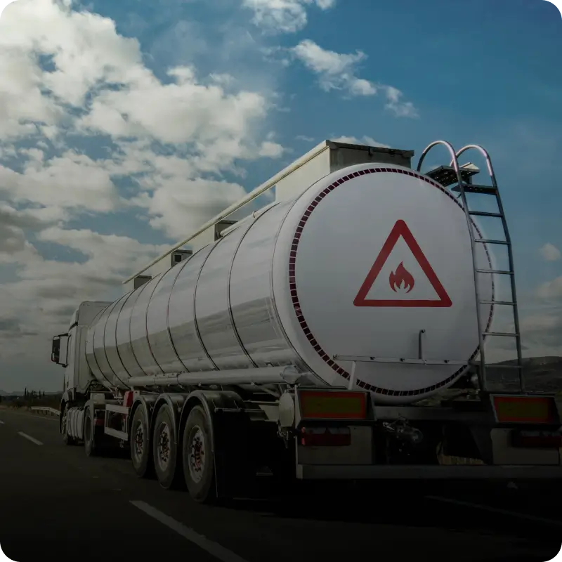 Fuel transport truck on highway